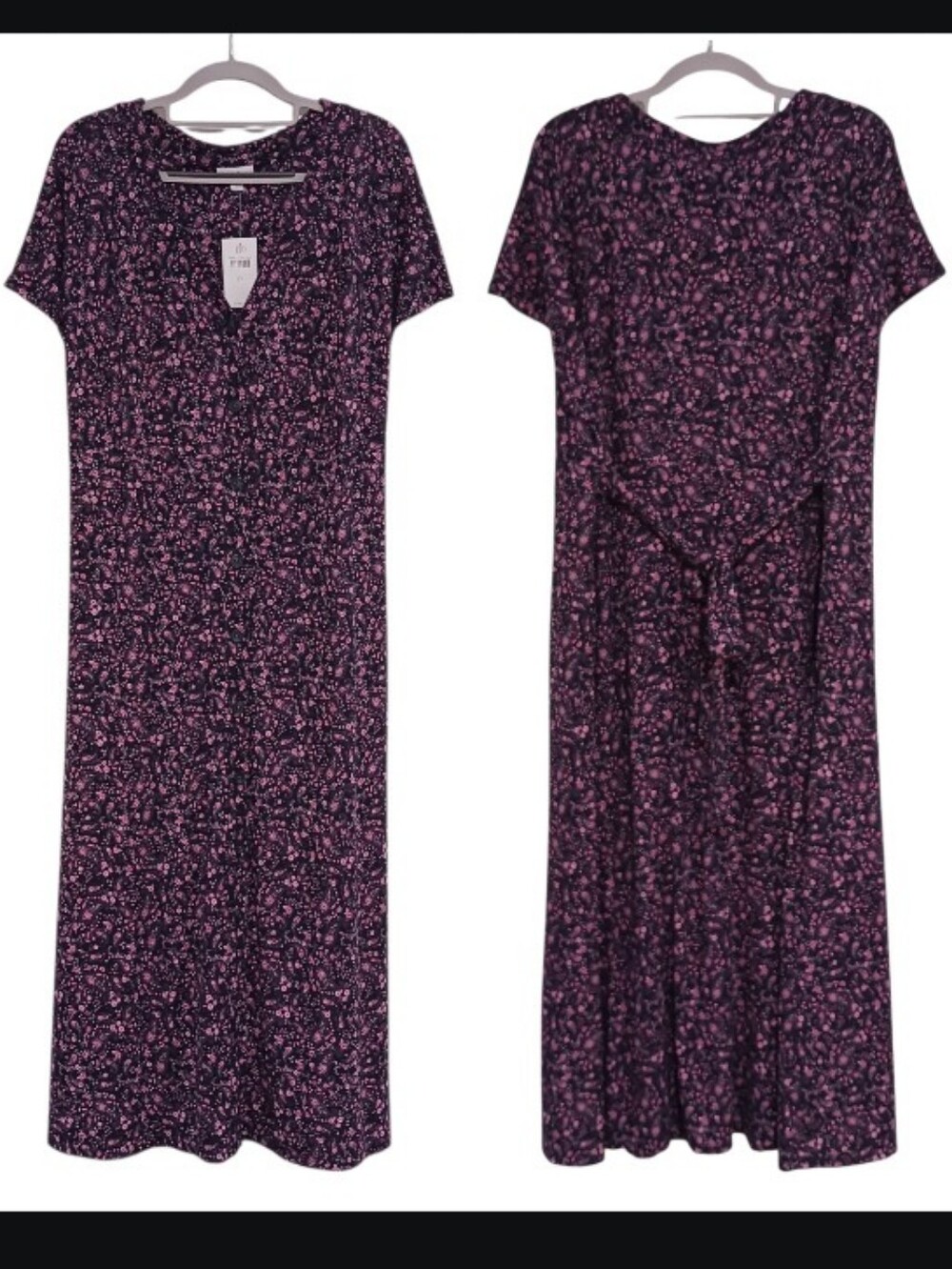 J. Jill Rayon Blend Floral Paisley Jersey Knit Midi Dress - Picture 2 of 8